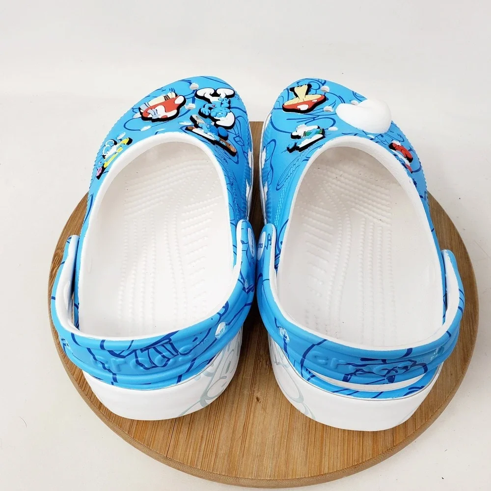 Crocs Smurfs Sandals Kids 2 Blue‎ Classic Clog Casual Boys Girls Shoes